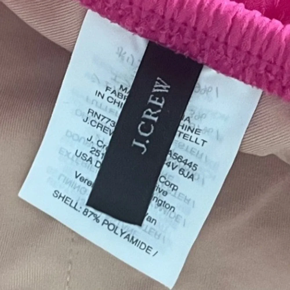 J.Crew One-Shoulder Ruffle One-Piece Swimsuit Womens 10 Pink Rickrack Preppy